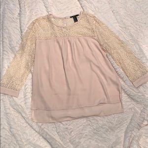 3/4 Lace Sleeve Blouse